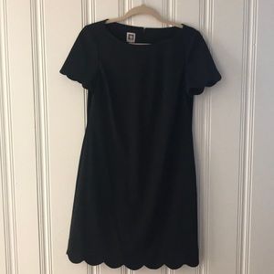 Anne Klein Black Scalloped Dress